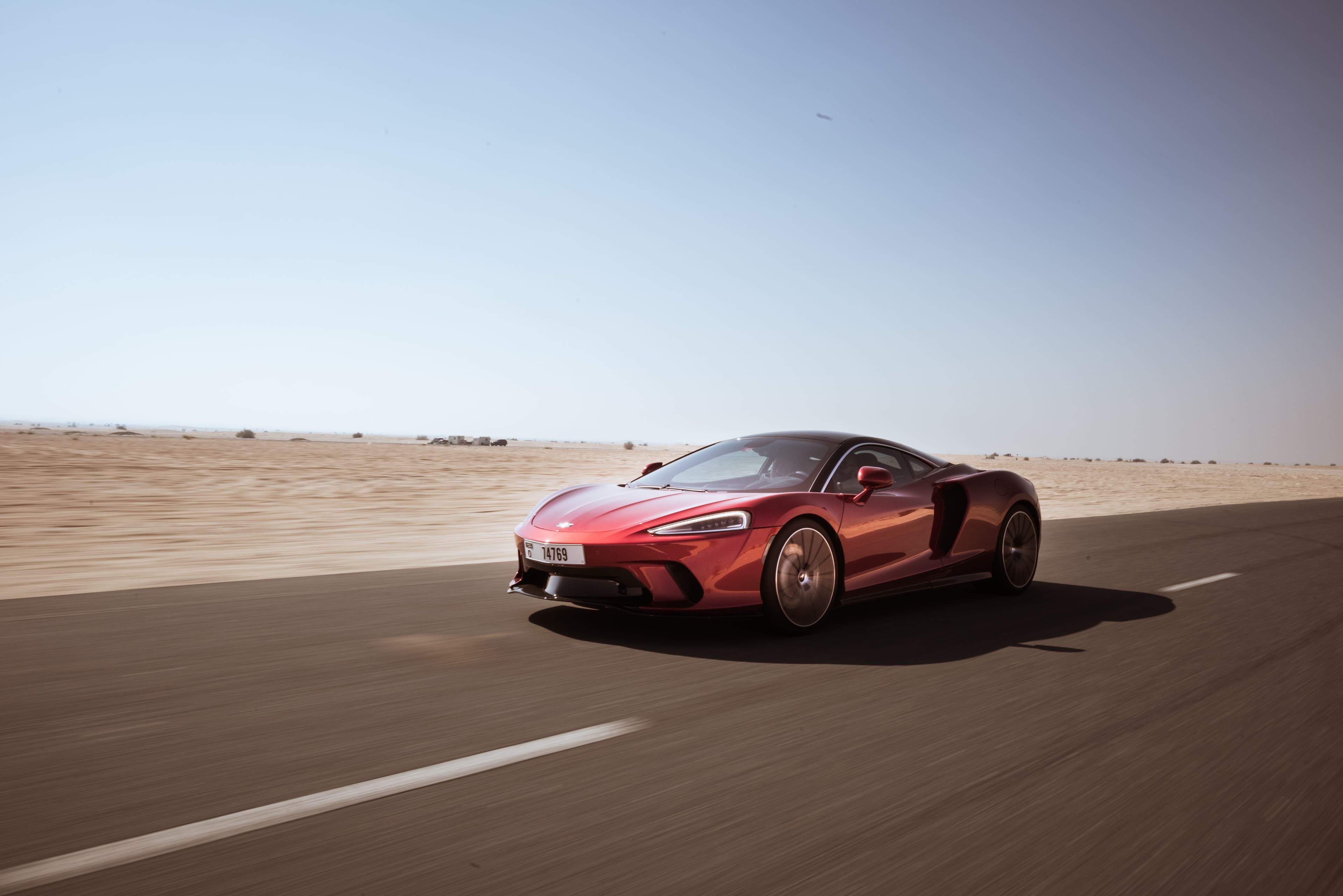 Exotic car in motion